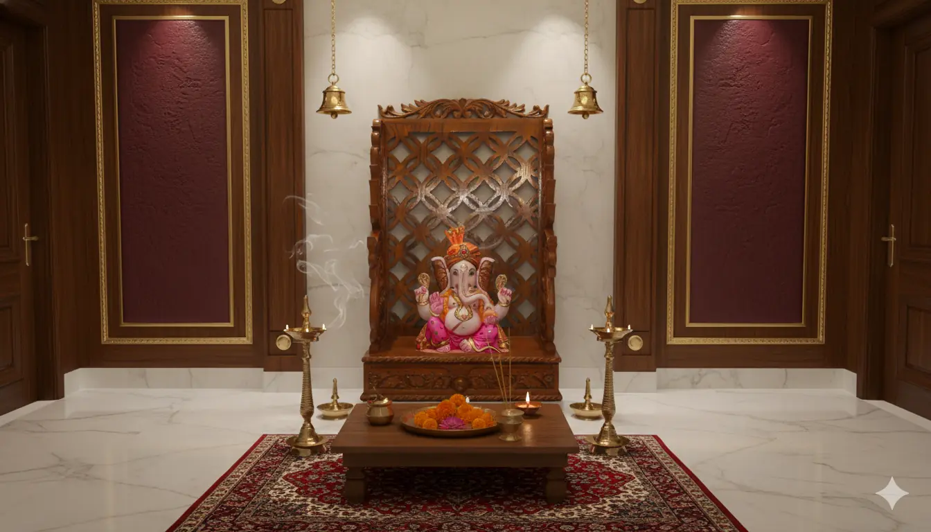 Wooden Temple for Table and Wall Hanging