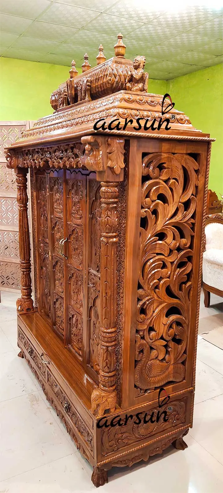 AshtaLakshmiji Mandir in Teak Wood YT-585 View 4