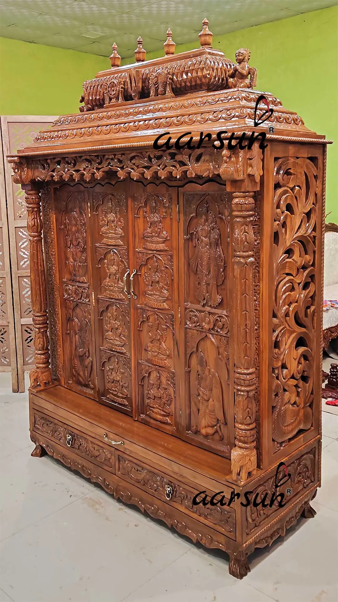 AshtaLakshmiji Mandir in Teak Wood YT-585 View 5