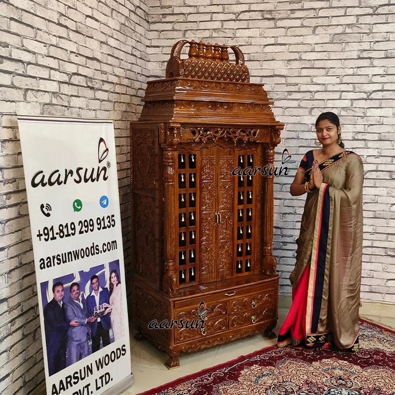 Ashtalakshmi wooden temple for your Puja Room View 3