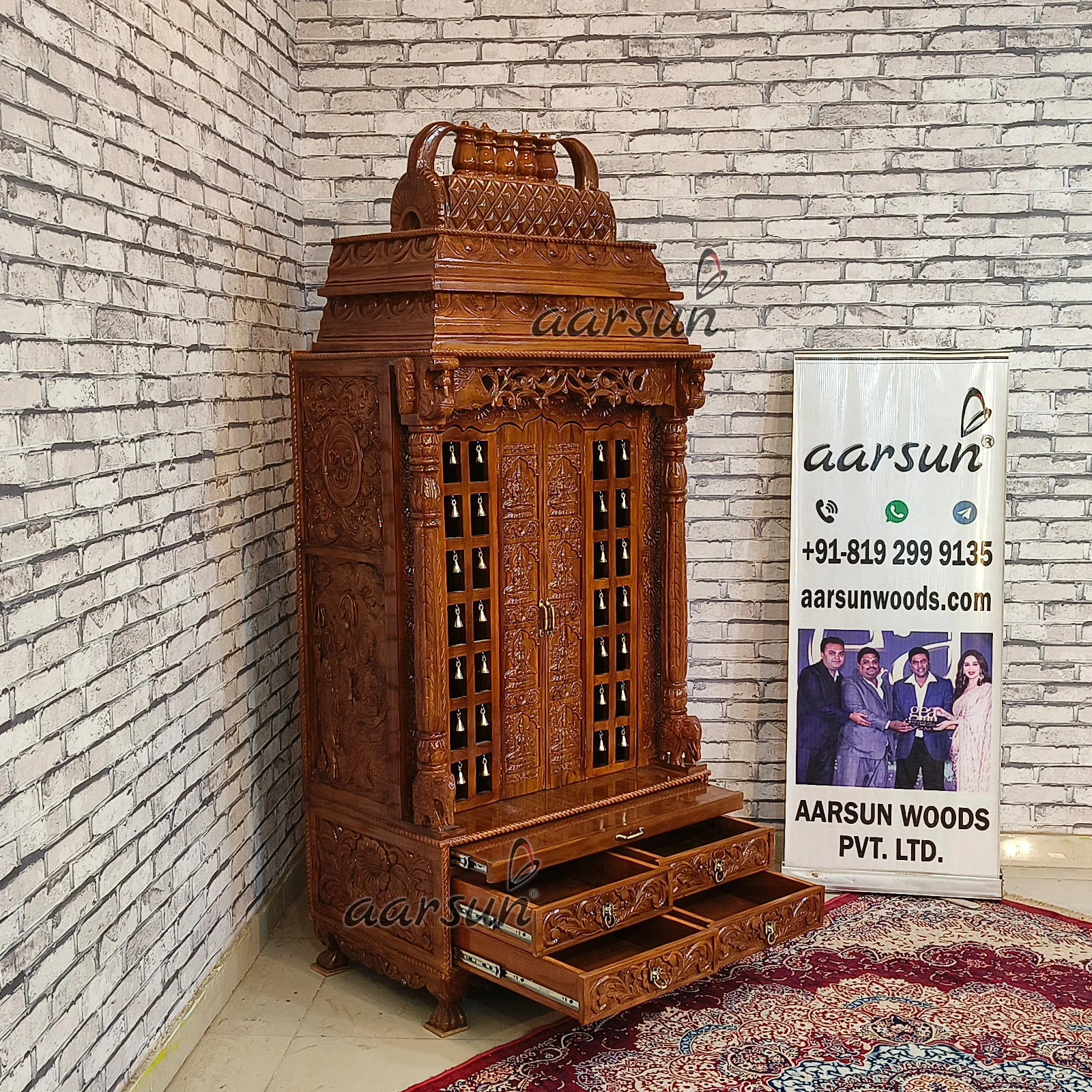 Ashtalakshmi wooden temple for your Puja Room View 8