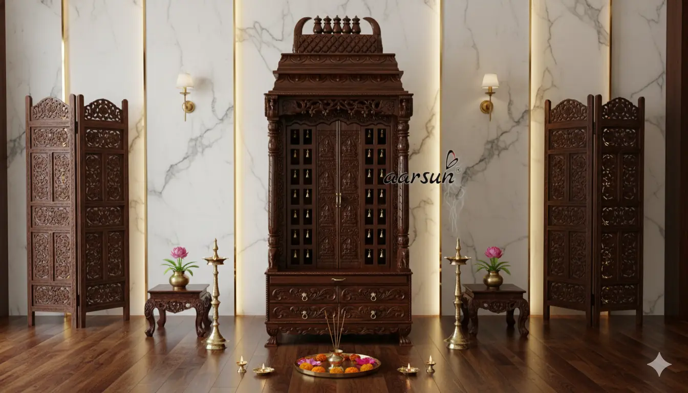 Ashtalakshmi wooden temple for your Puja Room