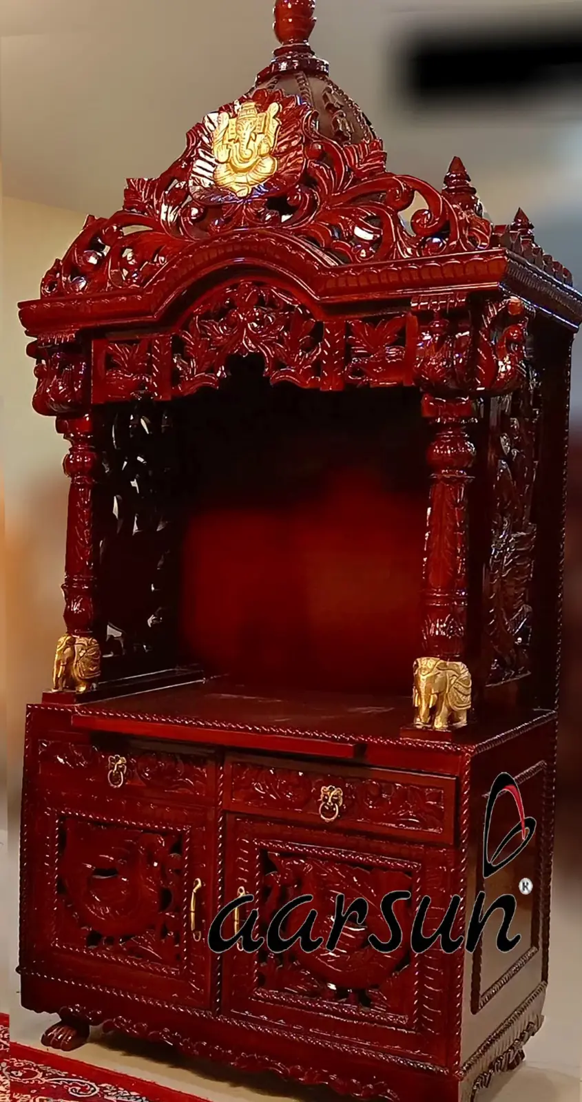 Beautiful Carved Temple in Solid Wood NT-032 View 2