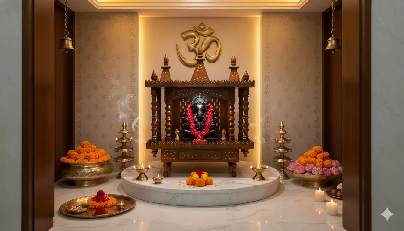 Brass Work Temple for Home MNDR-0174