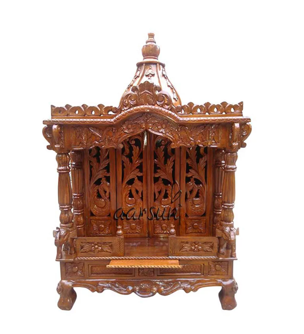 Carved Wooden Mandir MNDR-0131 View 4
