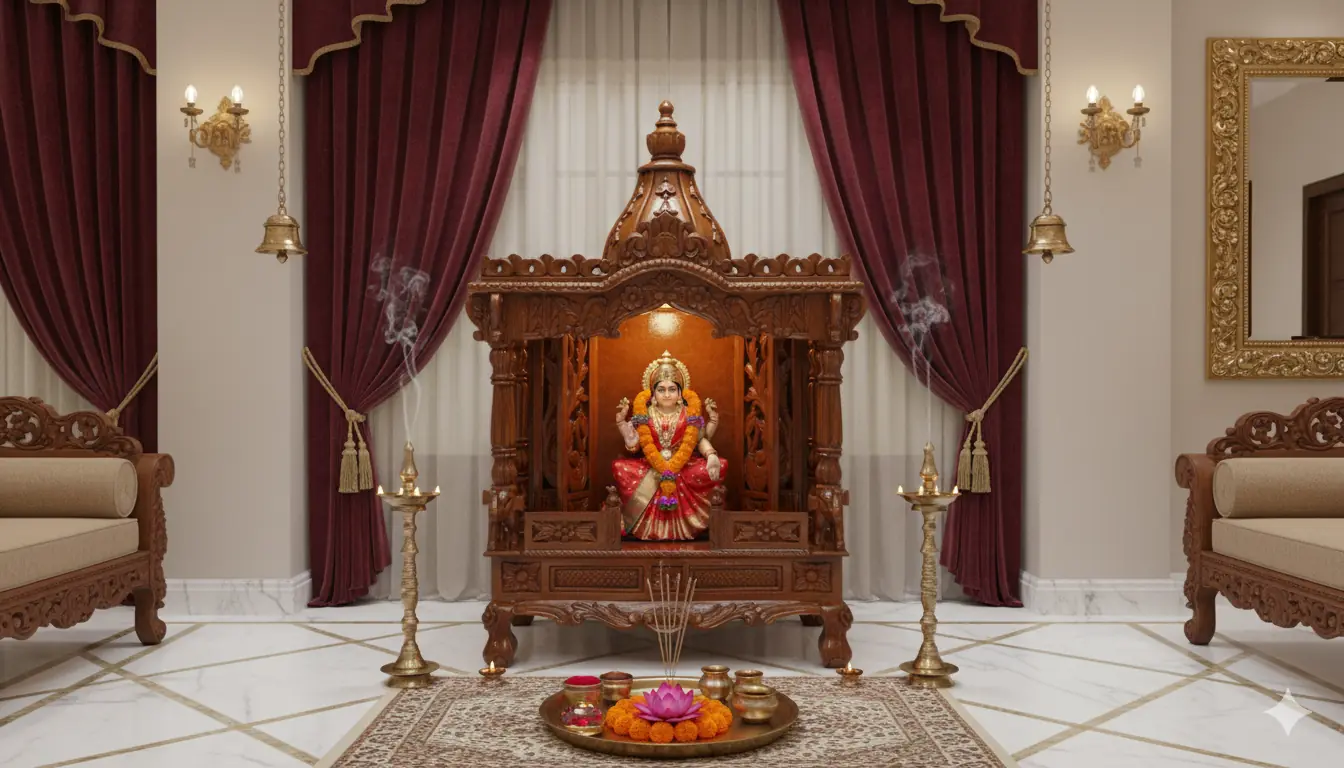 Carved Wooden Mandir MNDR-0131