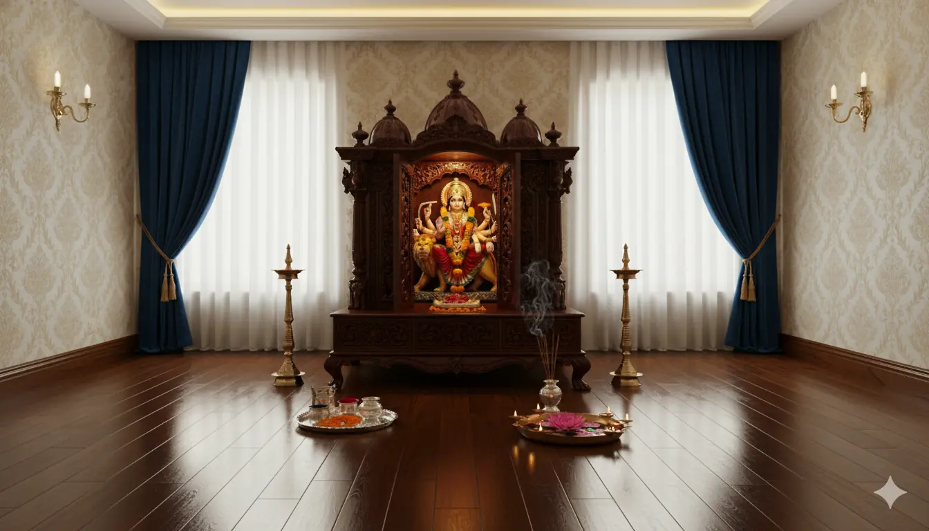 Designer Wooden Temple in Teak MNDR-0101