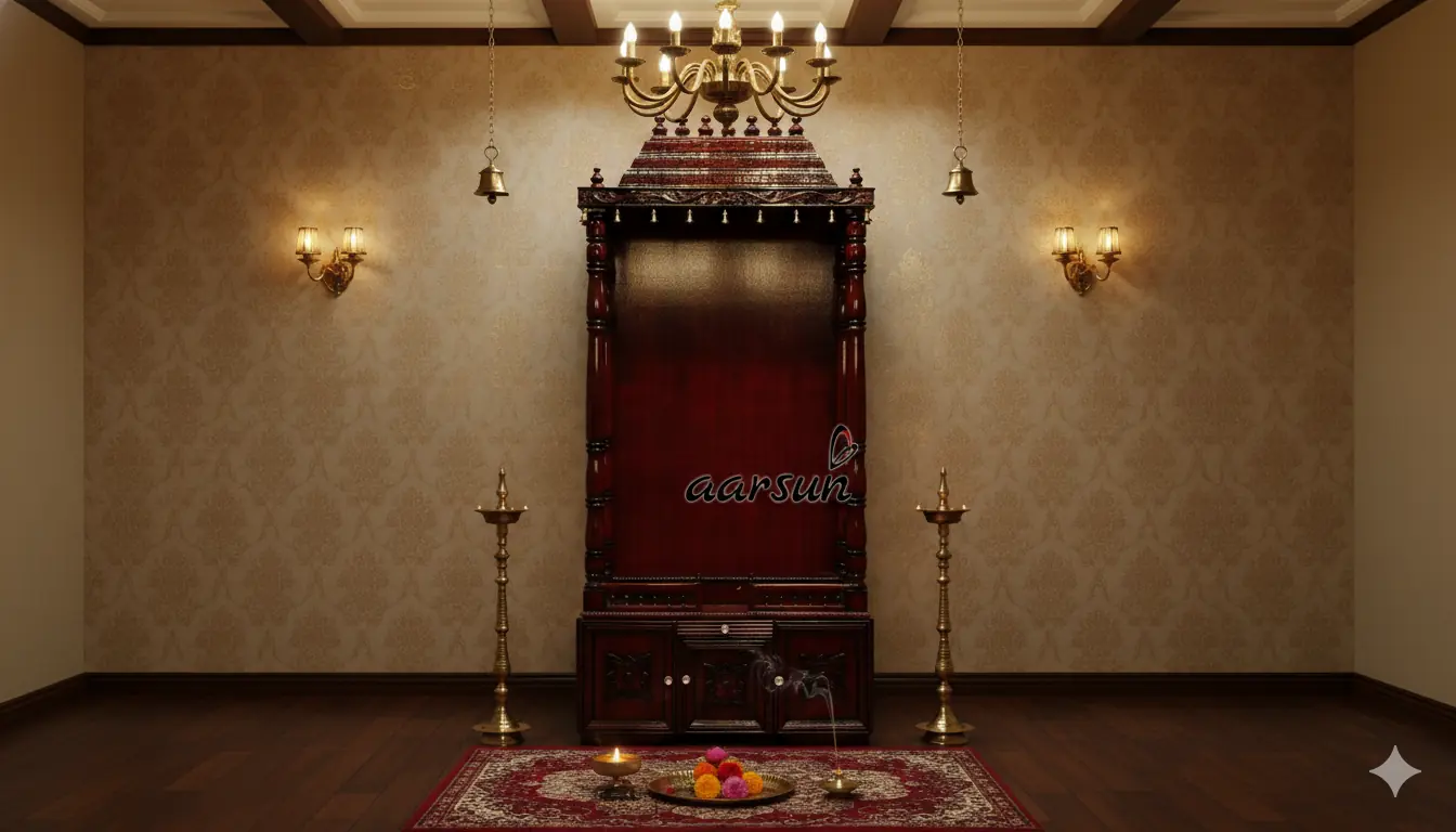 Dual Shade Wooden Temple with Gopuram