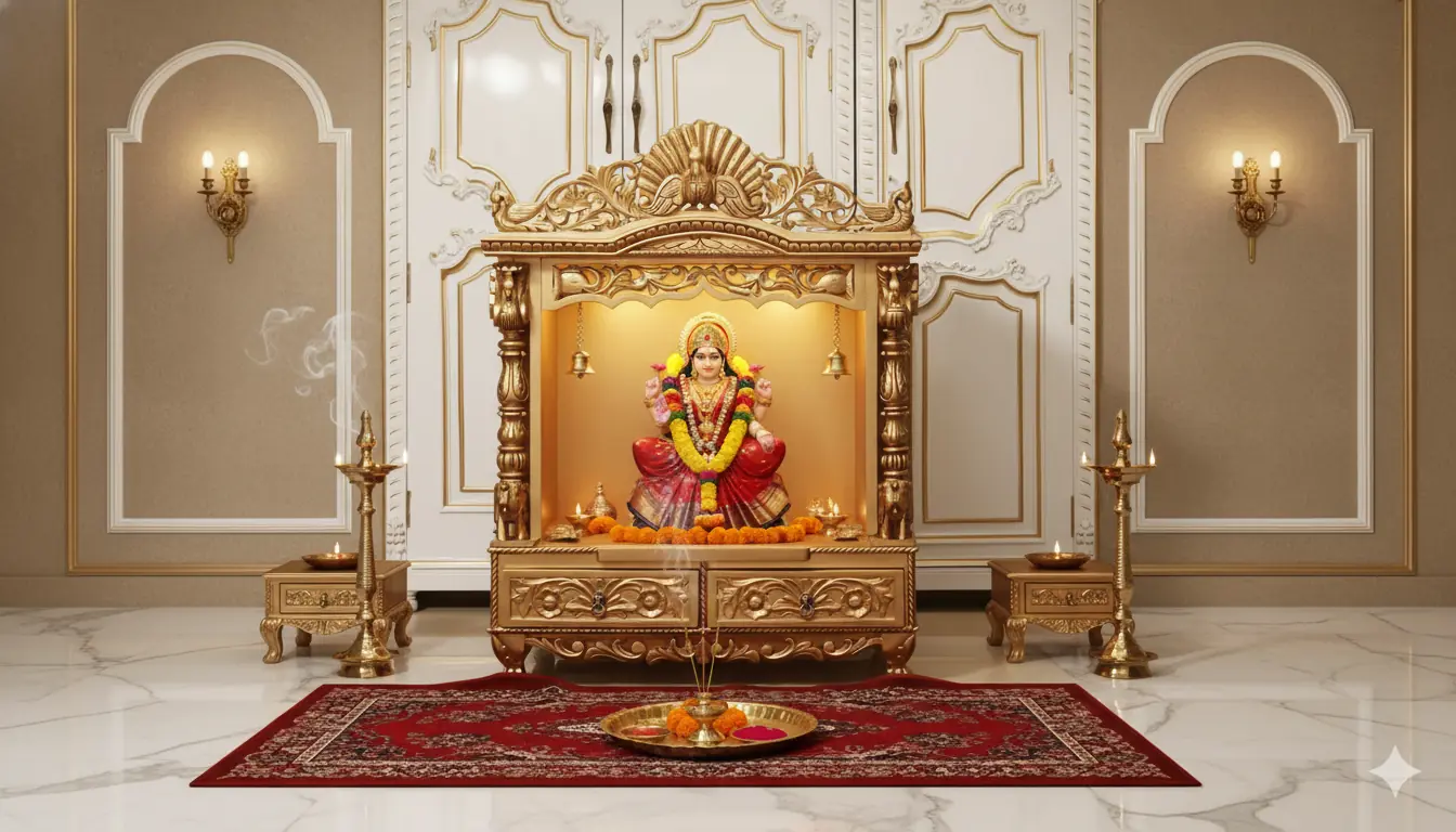 3 feet by 4 Feet Pooja Mandir Exclusive Design - YT730