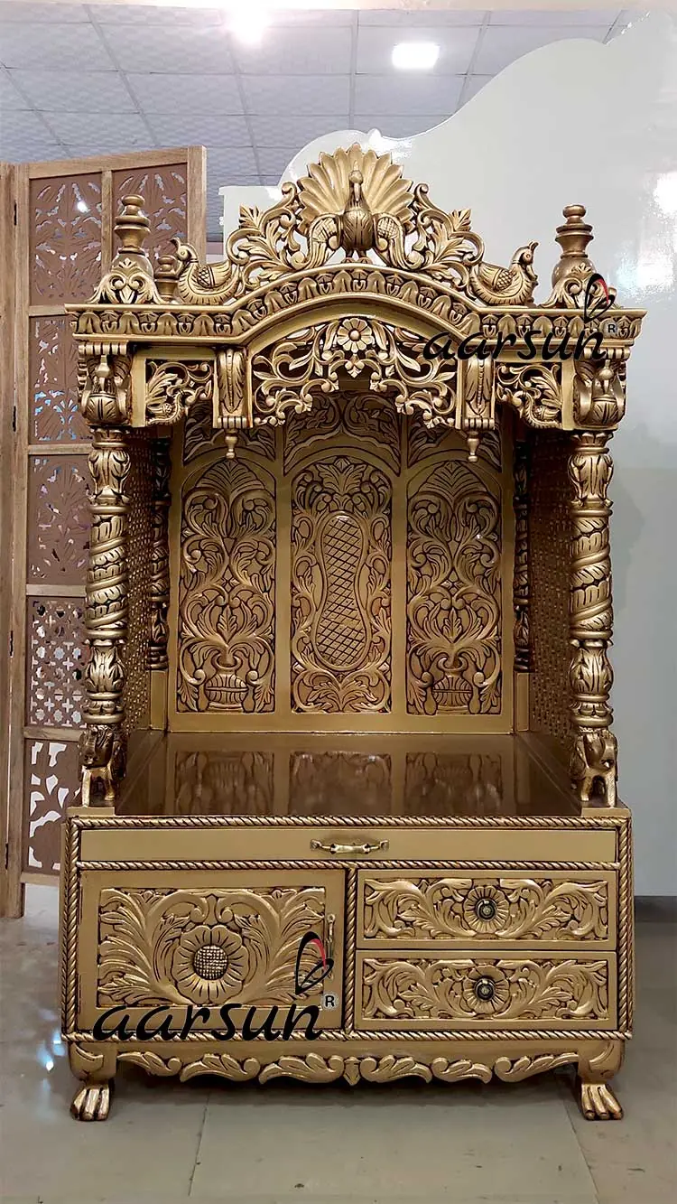 India Made Puja Mandir for Global delivery 592B View 3