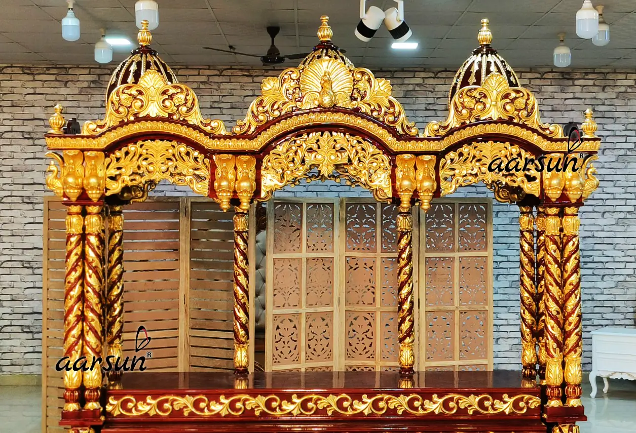 Exquisite Wooden Mandir, Pooja Temple, Home Mandir View 2