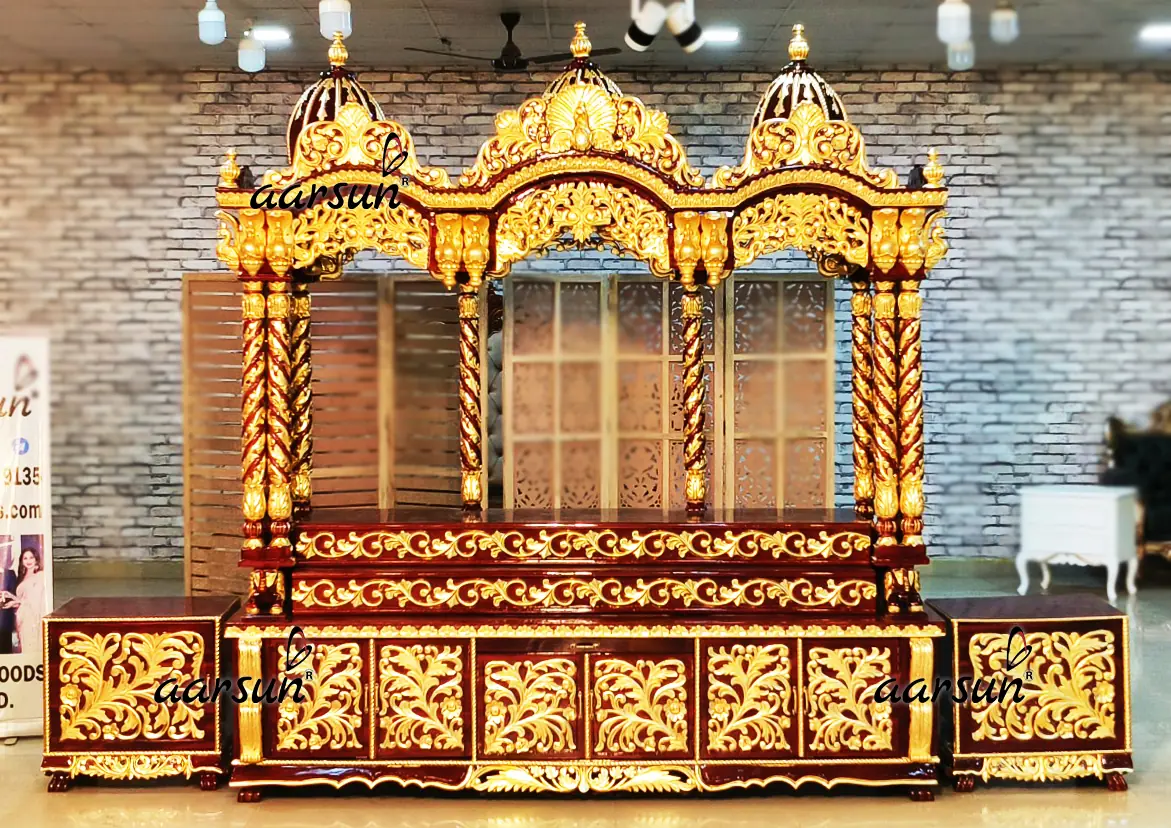 Exquisite Wooden Mandir, Pooja Temple, Home Mandir View 9