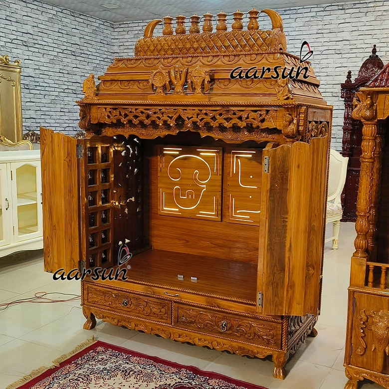 Fully Handcrafted Ashtalakshmi Mandir With Swastik & Tamil OM View 6