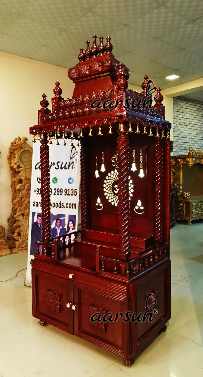 Modern & Classical Fusion Temple in Teak Wood - YTN85 View 2