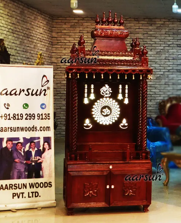 Modern & Classical Fusion Temple in Teak Wood - YTN85 View 5