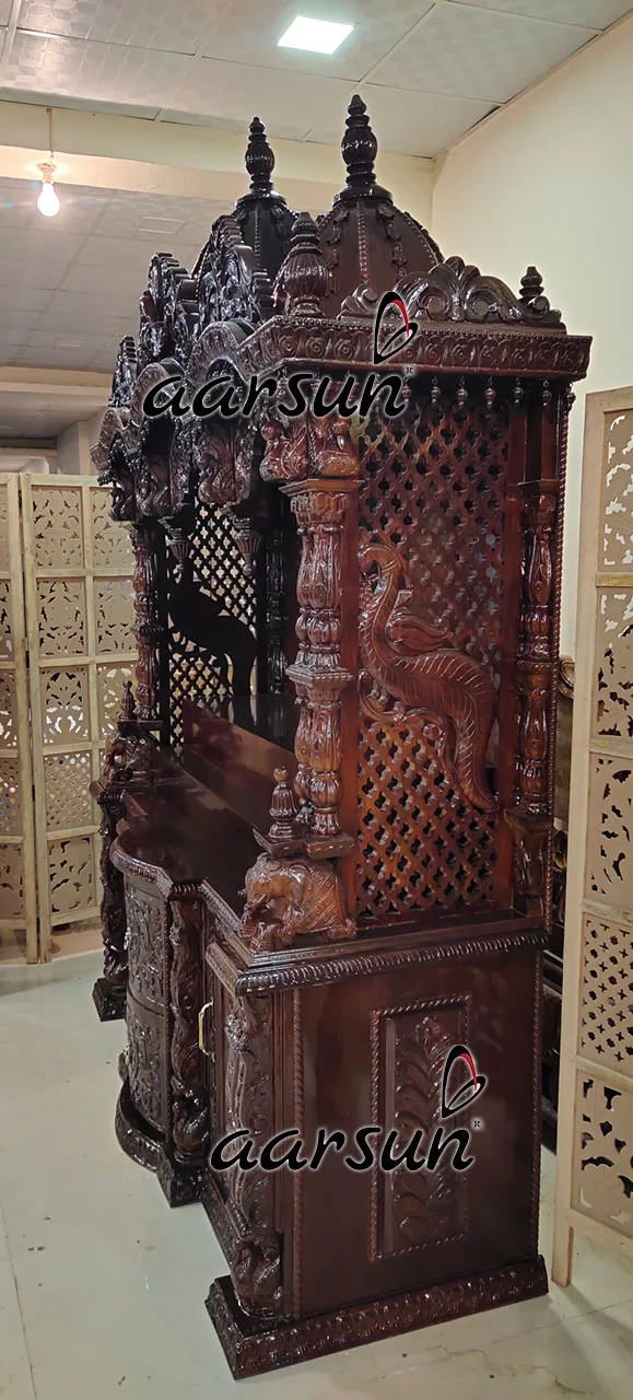 Krishna Mandir Handcrafted in Teak YT-522 View 3