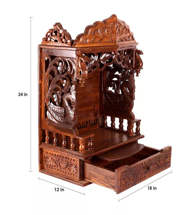 Hand Carved Sheesham Temple MNDR-0091 View 4