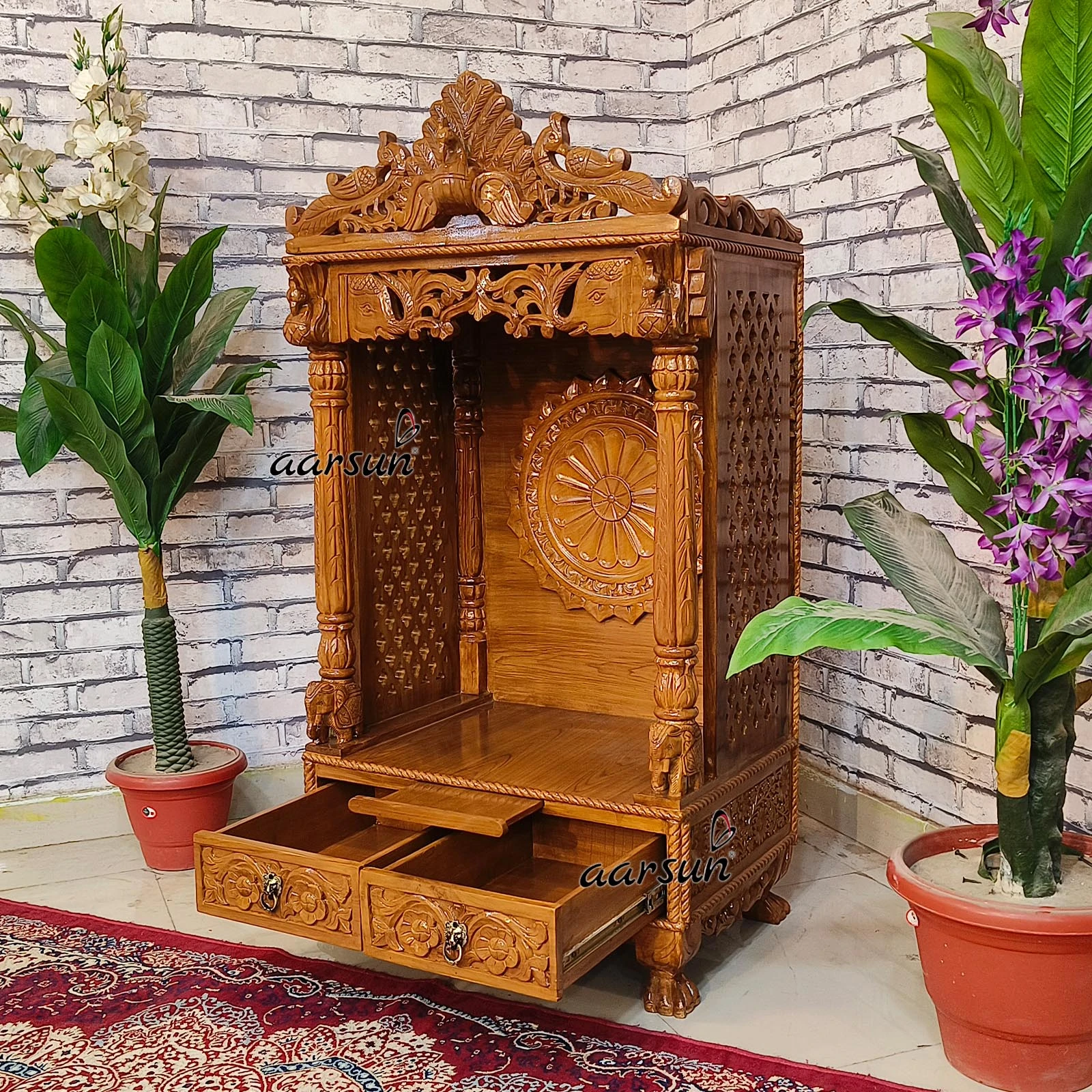 Hand Carved Temple with Intricate Carving View 5