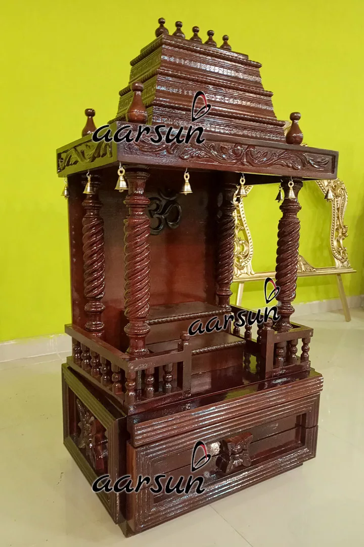 Handcrafted Bell Temple in Durable Teak Wood MNDR-0011 View 5