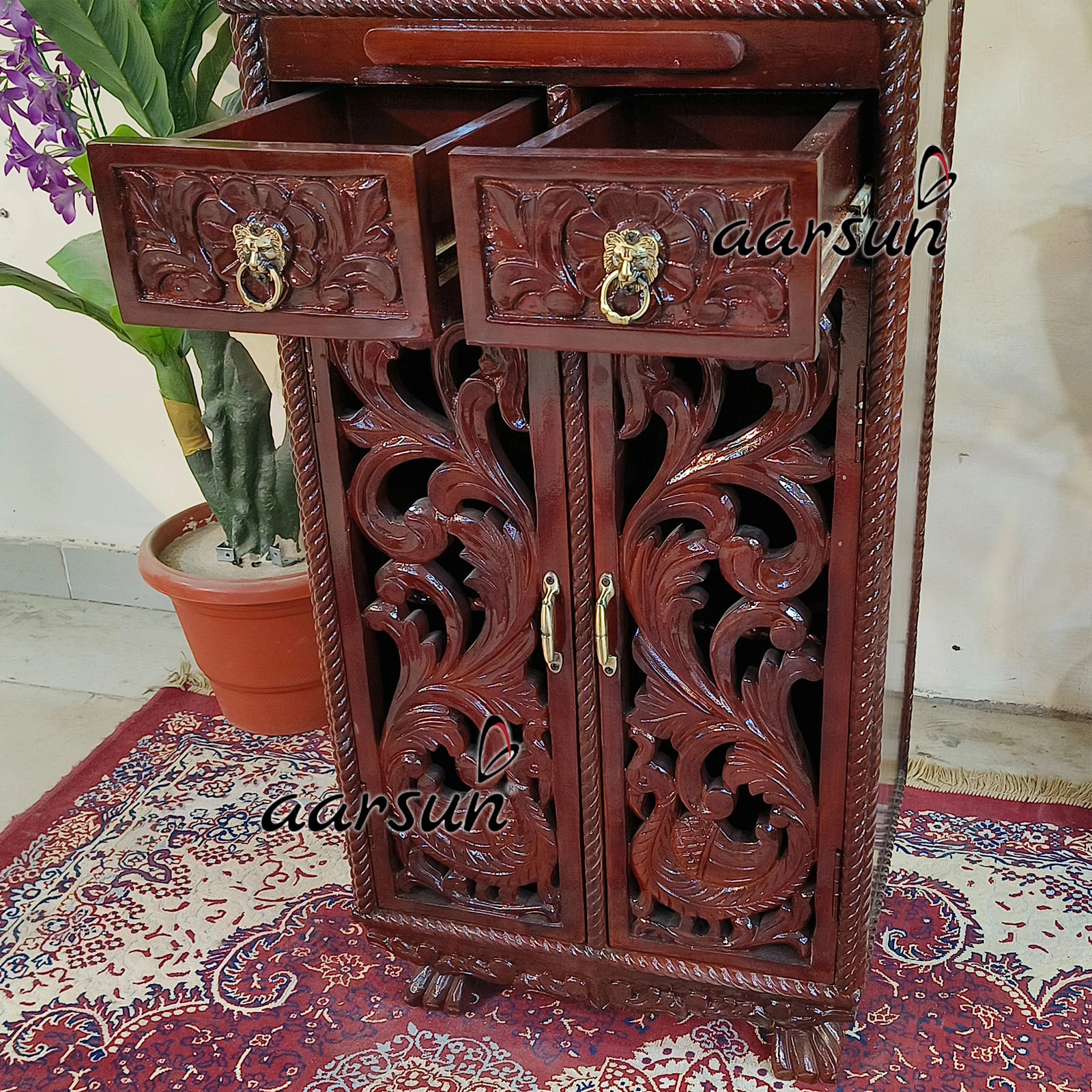 Handcrafted North Indian Puja Mandir View 6