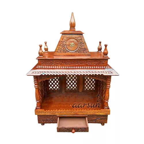 Handcrafted Sheesham Wooden Temple / Mandir MNDR-0051J View 2