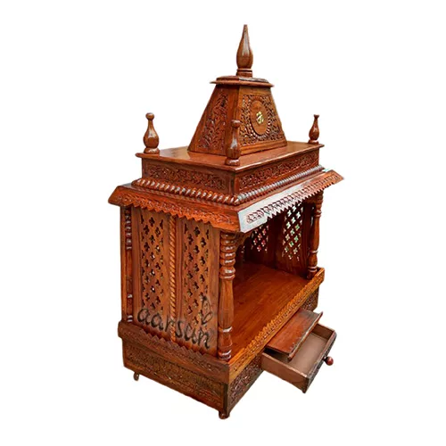 Handcrafted Sheesham Wooden Temple / Mandir MNDR-0051J View 3