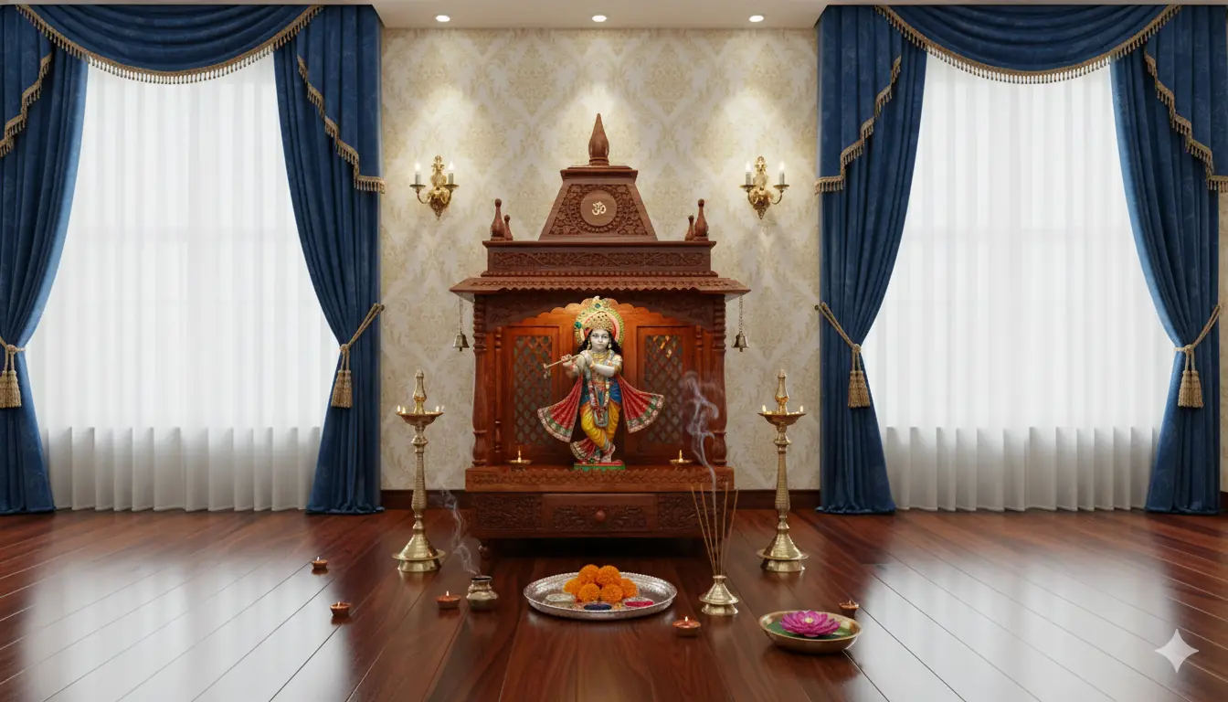 Handcrafted Sheesham Wooden Temple / Mandir MNDR-0051J