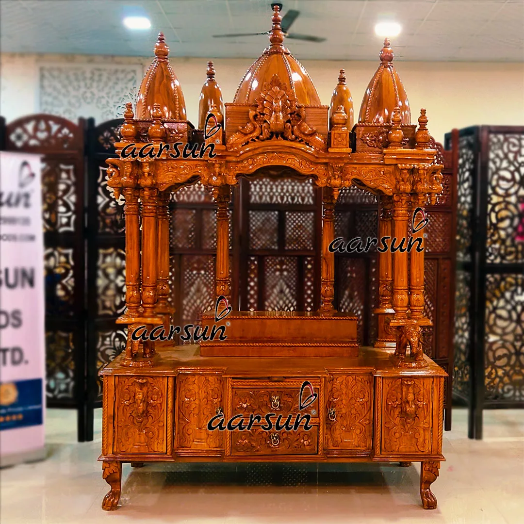Handcrafted Teak Temples Customized as per Your Choice YT-431 View 5