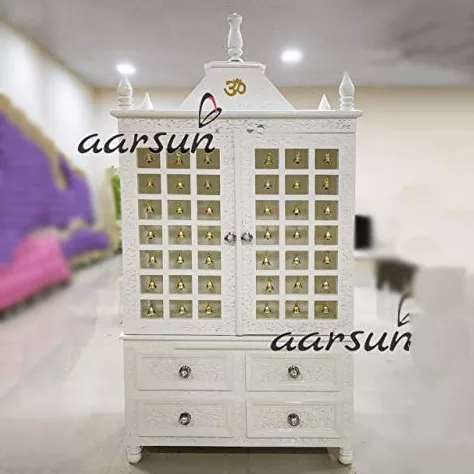 Temple / Pooja Mandir in White Finish - TEAKWHT-002 View 2