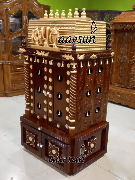 Hand Carved Bell Pooja Temple MNDR-0071 View 2