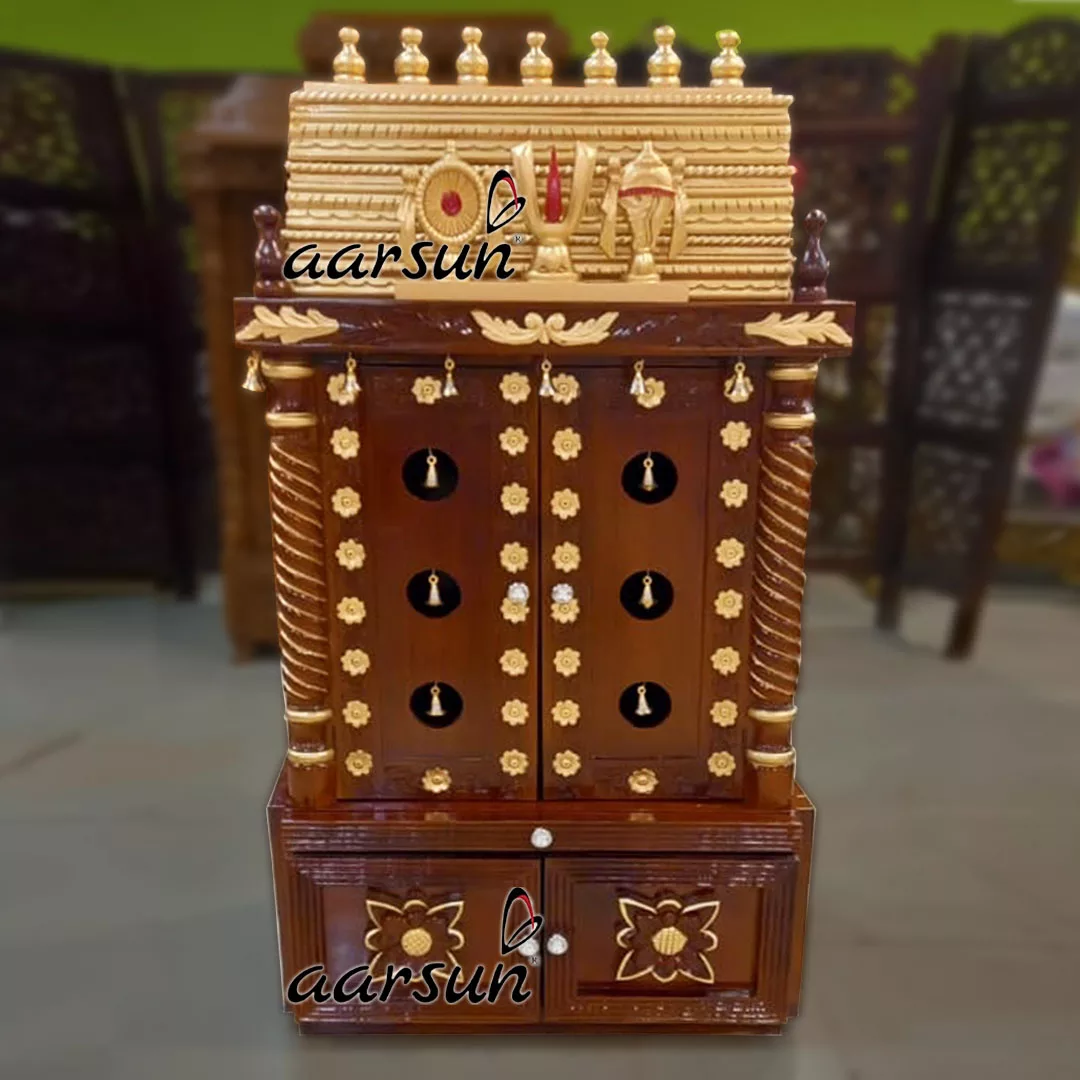 Hand Carved Bell Pooja Temple MNDR-0071 View 7