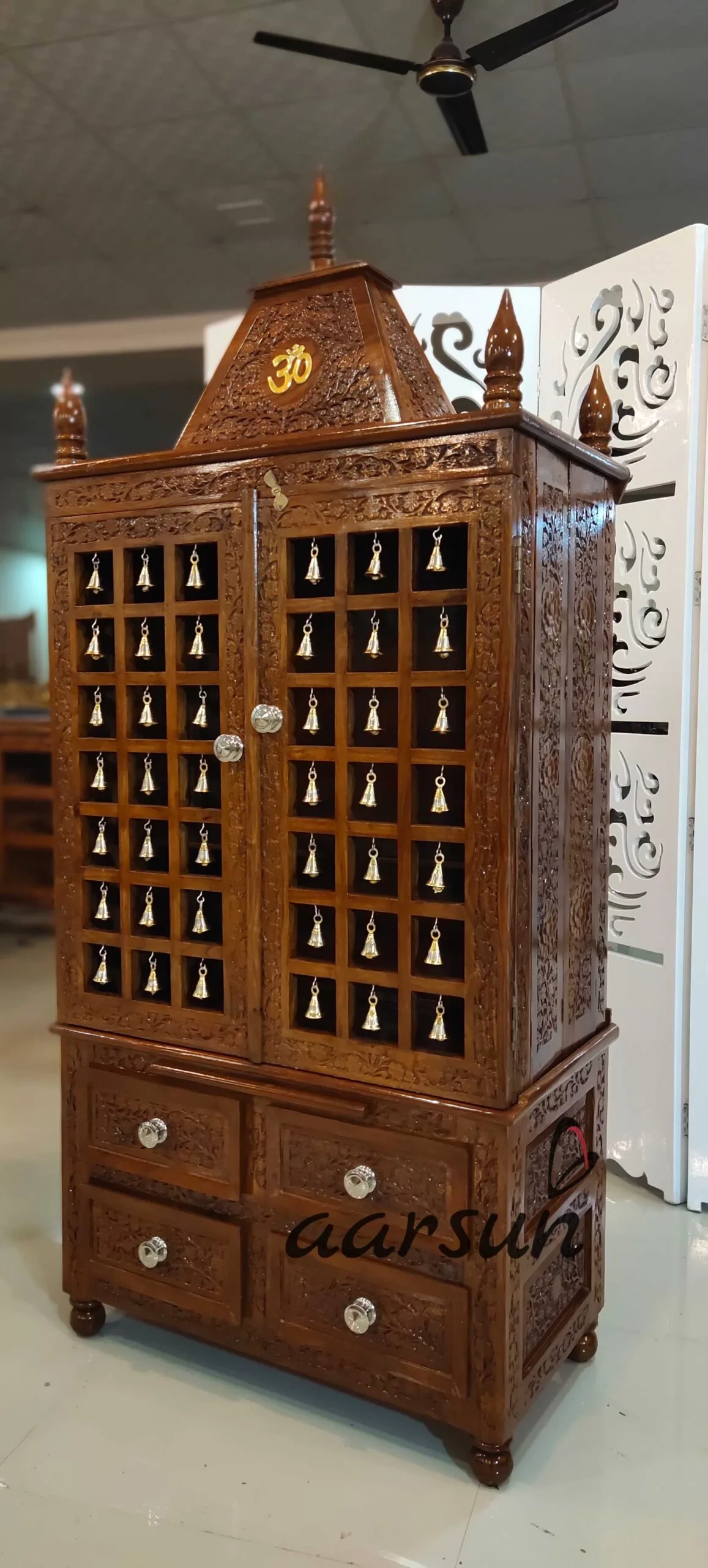 Pooja Temple with Bells TEAKTMP-003 View 4