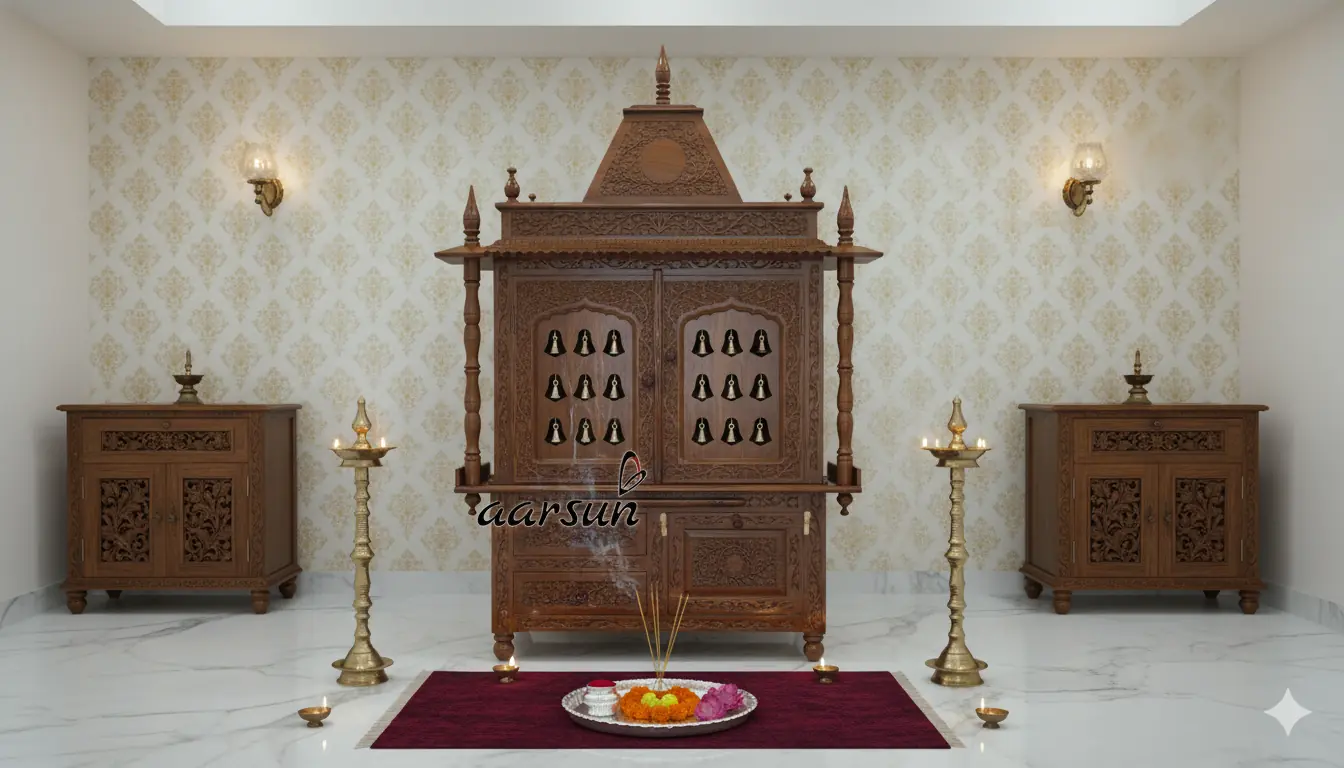 Handcrafted Sheesham Wood Bell Temple / Mandir YT-335