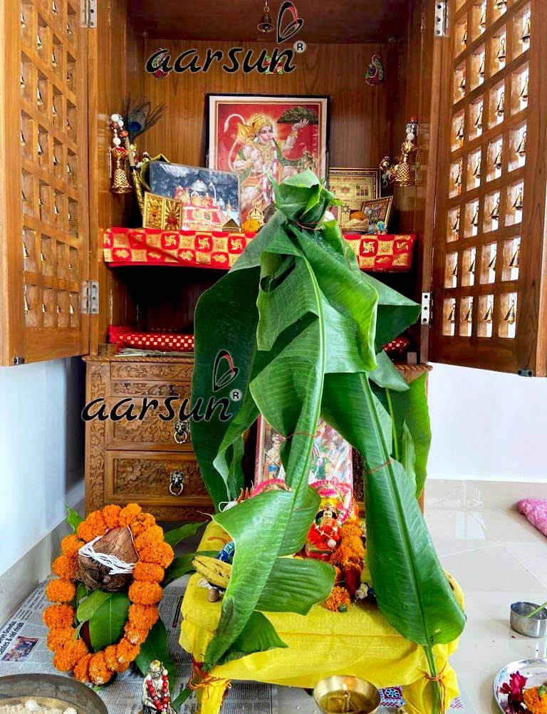 Handmade Wooden Pooja Mandap with Intricate Carving