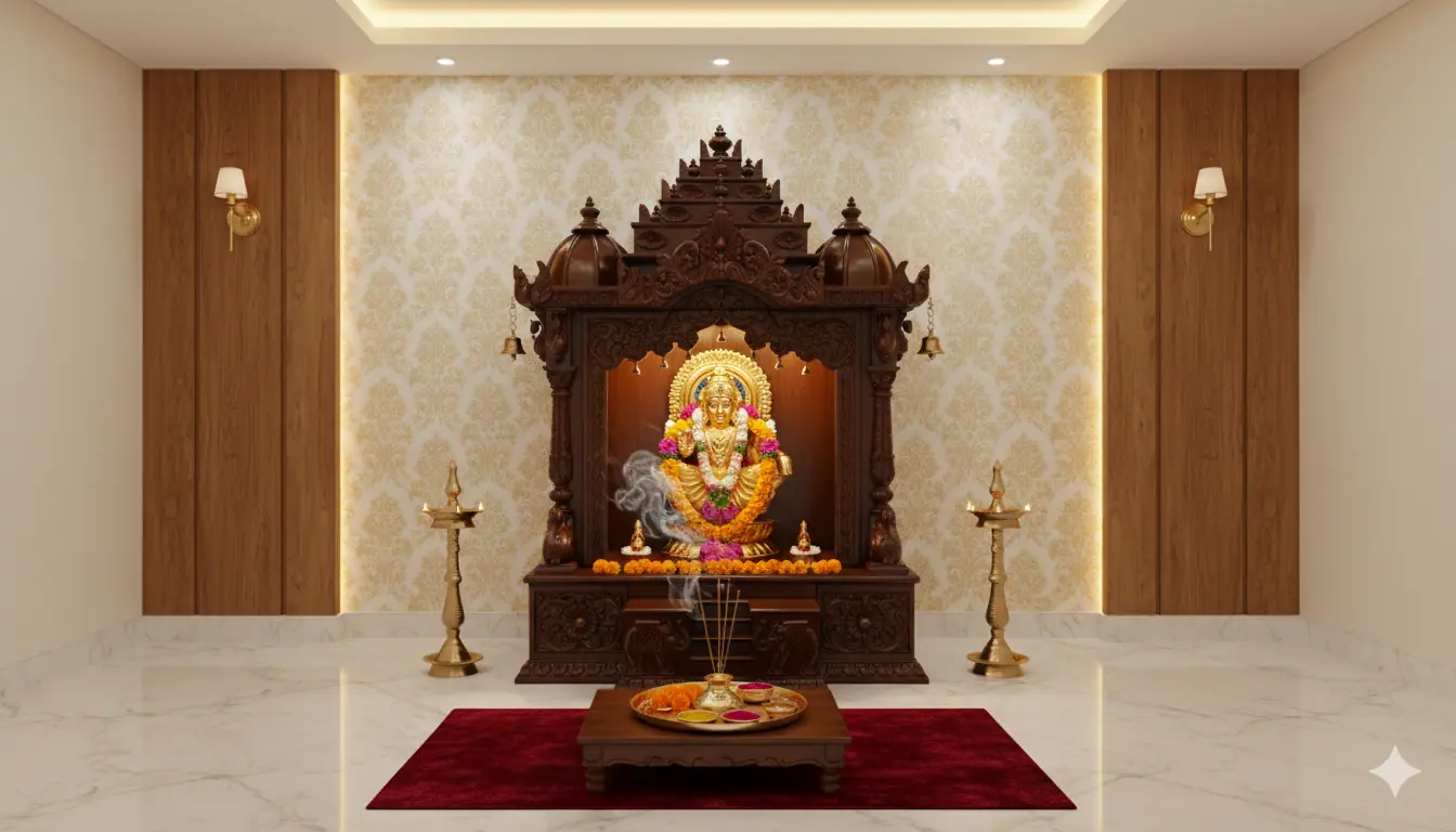 Home Pooja Temple - Wooden Mandir MNDR-0128