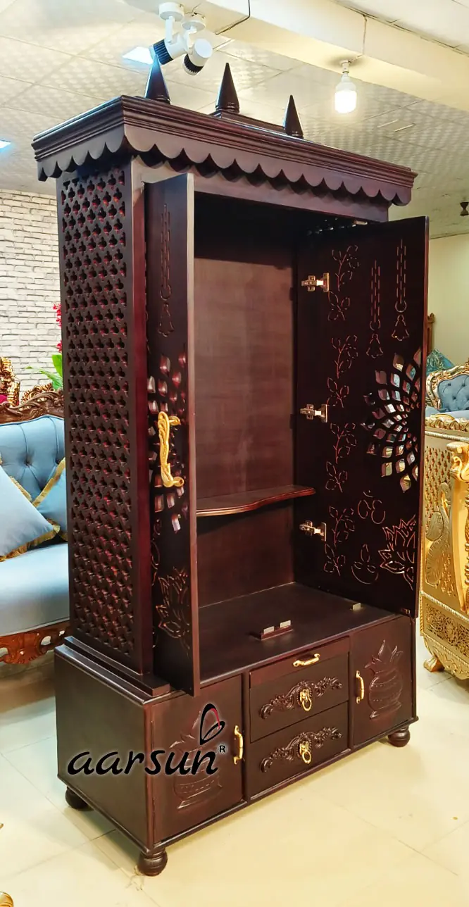 Home Temple with Pocket Door, Ghar ka Mandir with Video View 3