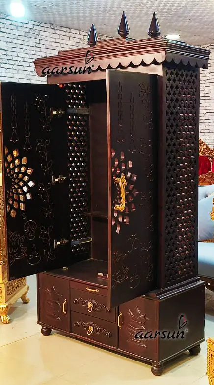 Home Temple with Pocket Door, Ghar ka Mandir with Video View 4