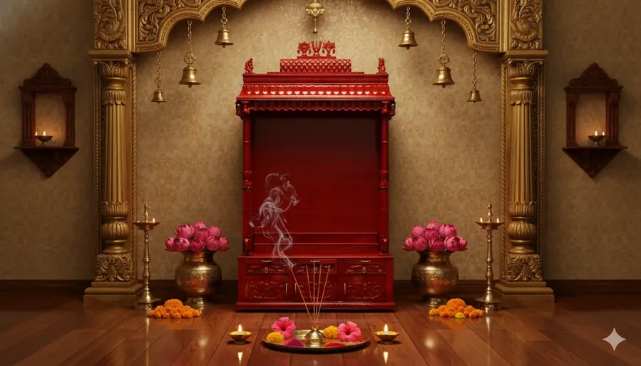 Immense Teak Wood Temple