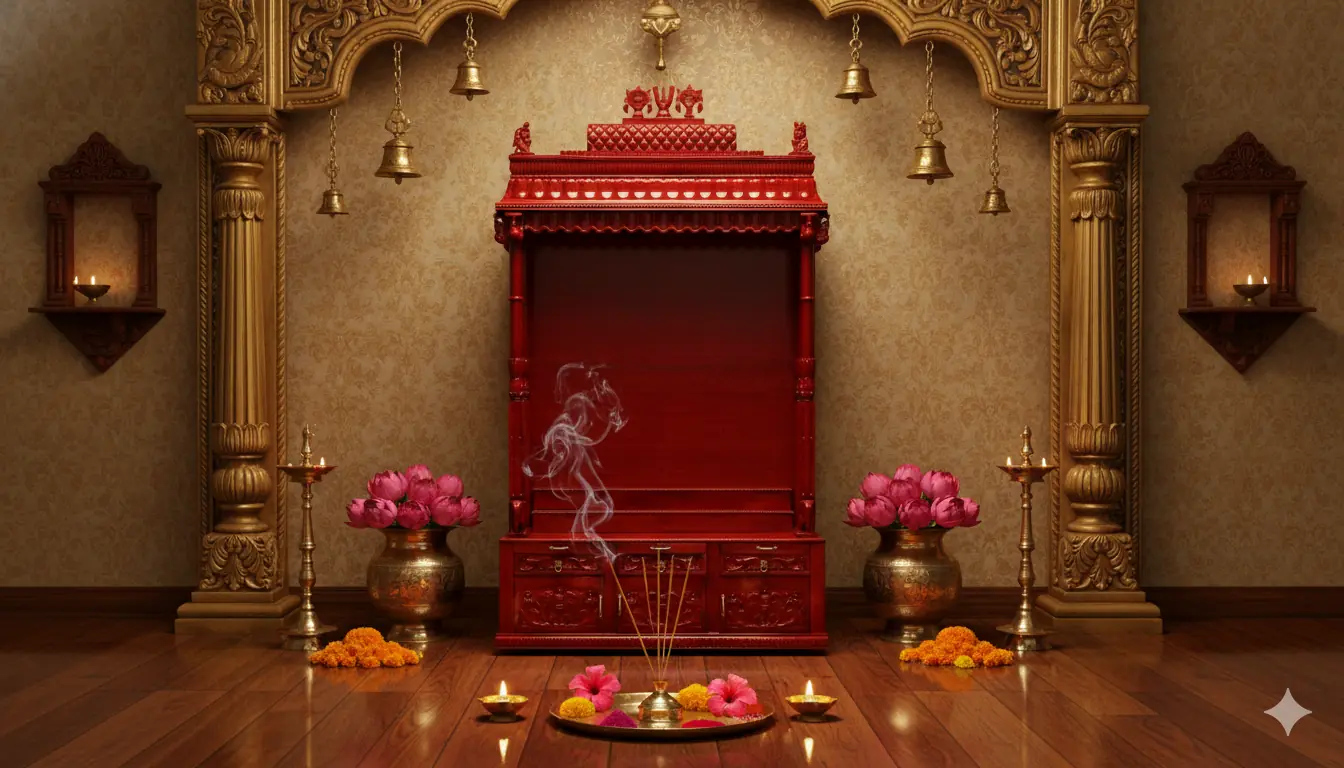 Immense Teak Wood Temple