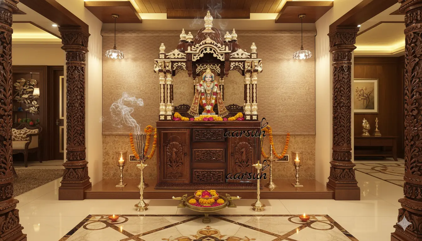 Iskcon Wooden Temple Teak Wood YT-188