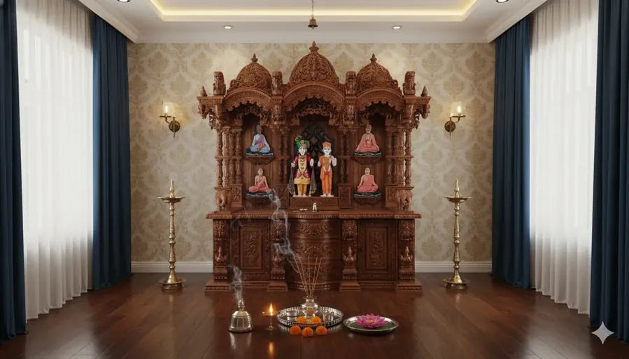 Large Teak Mandir MNDR-0090 View 2