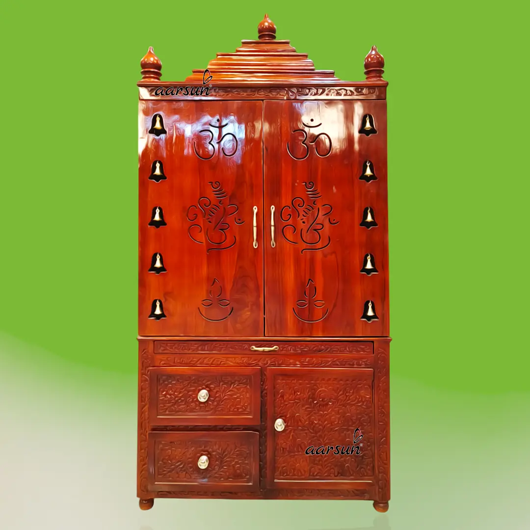 Latest design modern wooden Pooja Cabinet YT - 1111 View 2