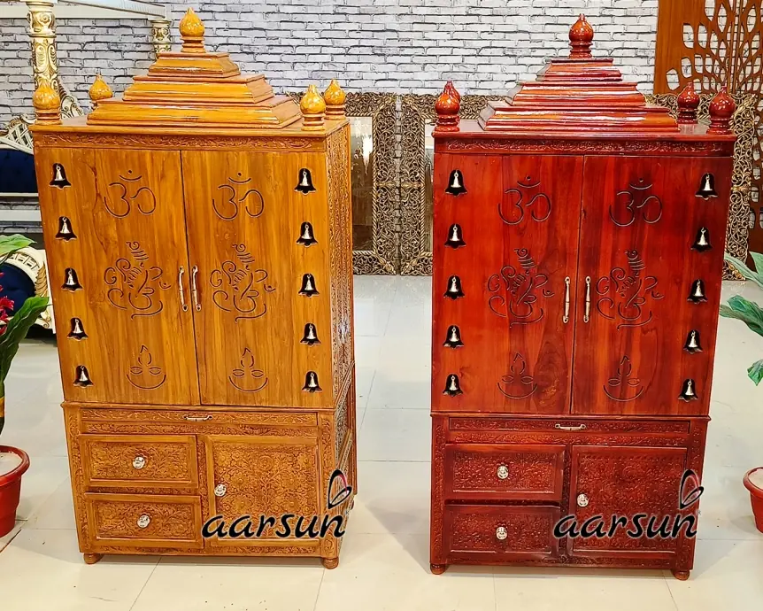 Latest design modern wooden Pooja Cabinet YT - 1111 View 5