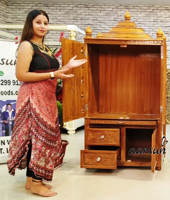 Latest design modern wooden Pooja Cabinet YT - 1111 View 7