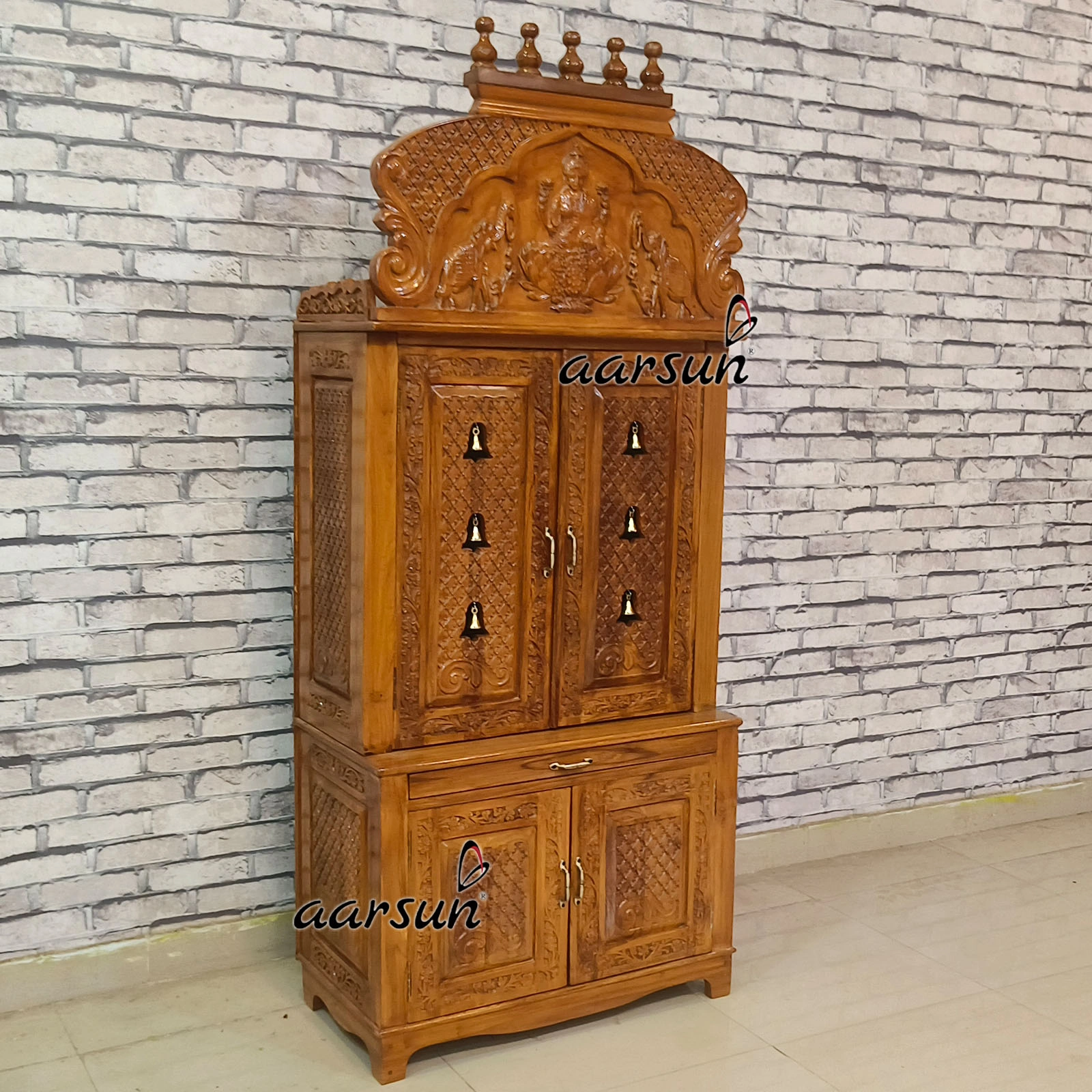 Wooden Latest Laxmi Mata ji Temple Design View 4