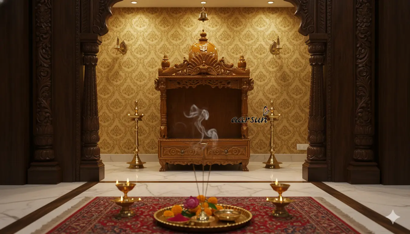 Latest Peacock Design Wooden Temple