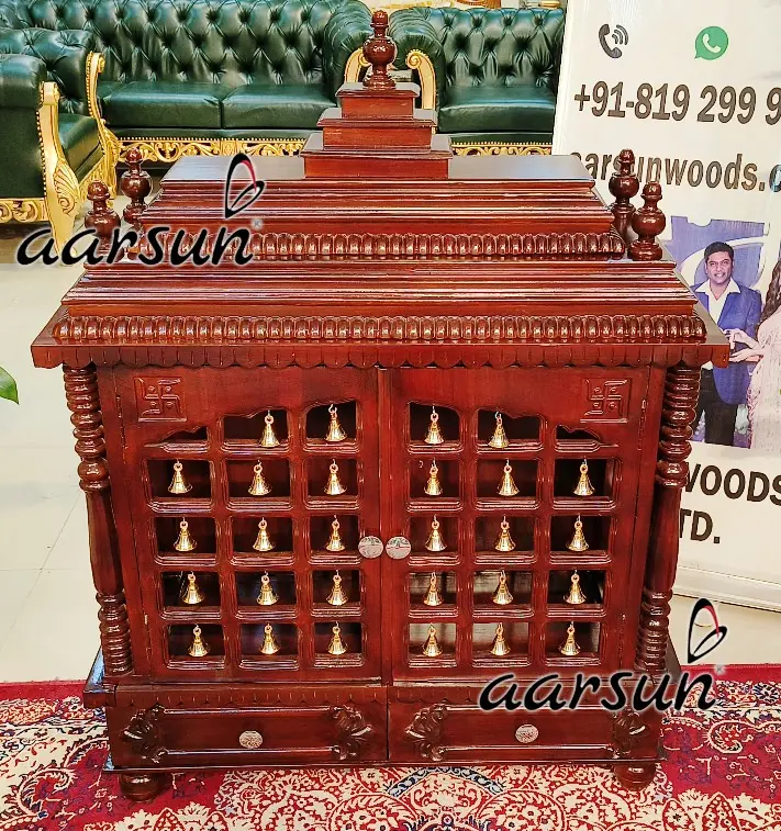 Latest Wooden Mandir design - Global delivery View 5