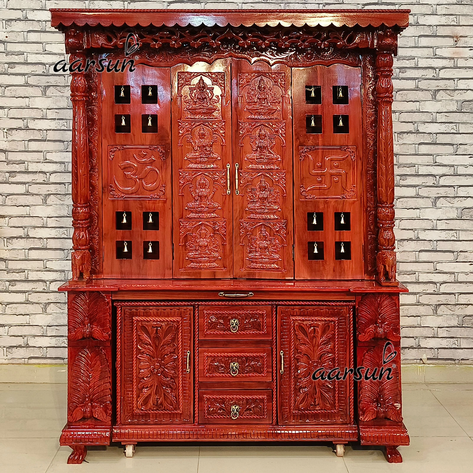 Mahalakshmi ji Mandir With Slideable Storage View 2