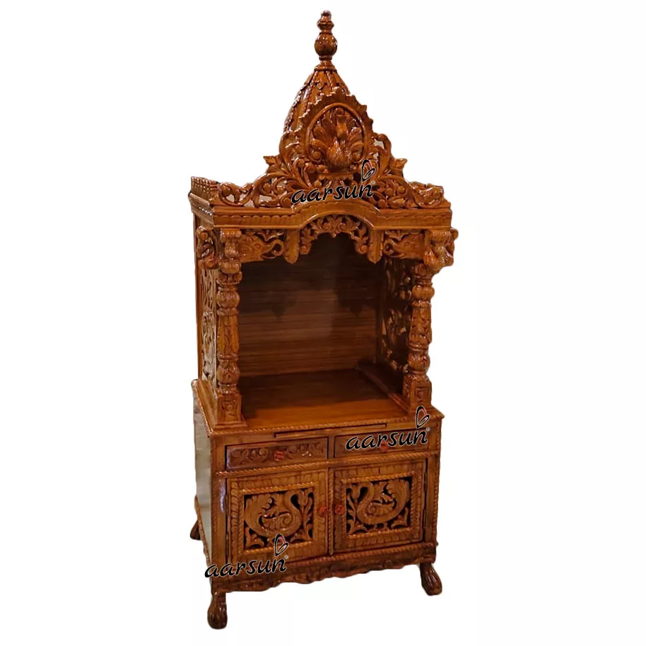 Handcarved Teak Wood Mandir for Home YT-327 View 3