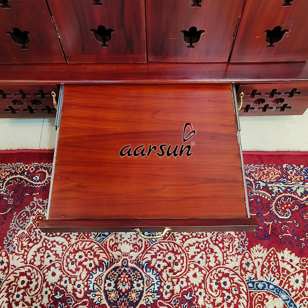 Mandir with Space-Saving 2D Design Foldable Doors View 2